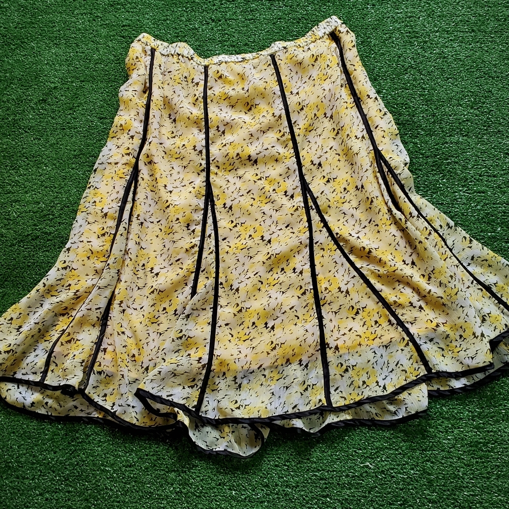 Spring Yellow Fit and Flare Skirt  by Louis Dell' Olio
